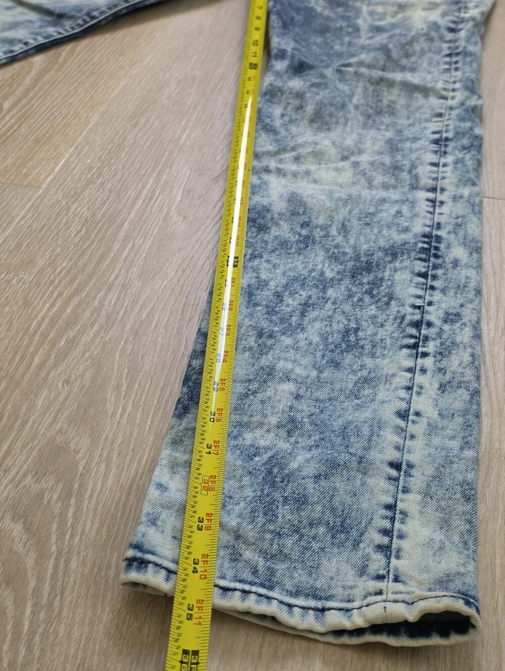 True Religion Jeans Size 34 Mens Rocco Relaxed Skinny Acid Wash Flap Pocket